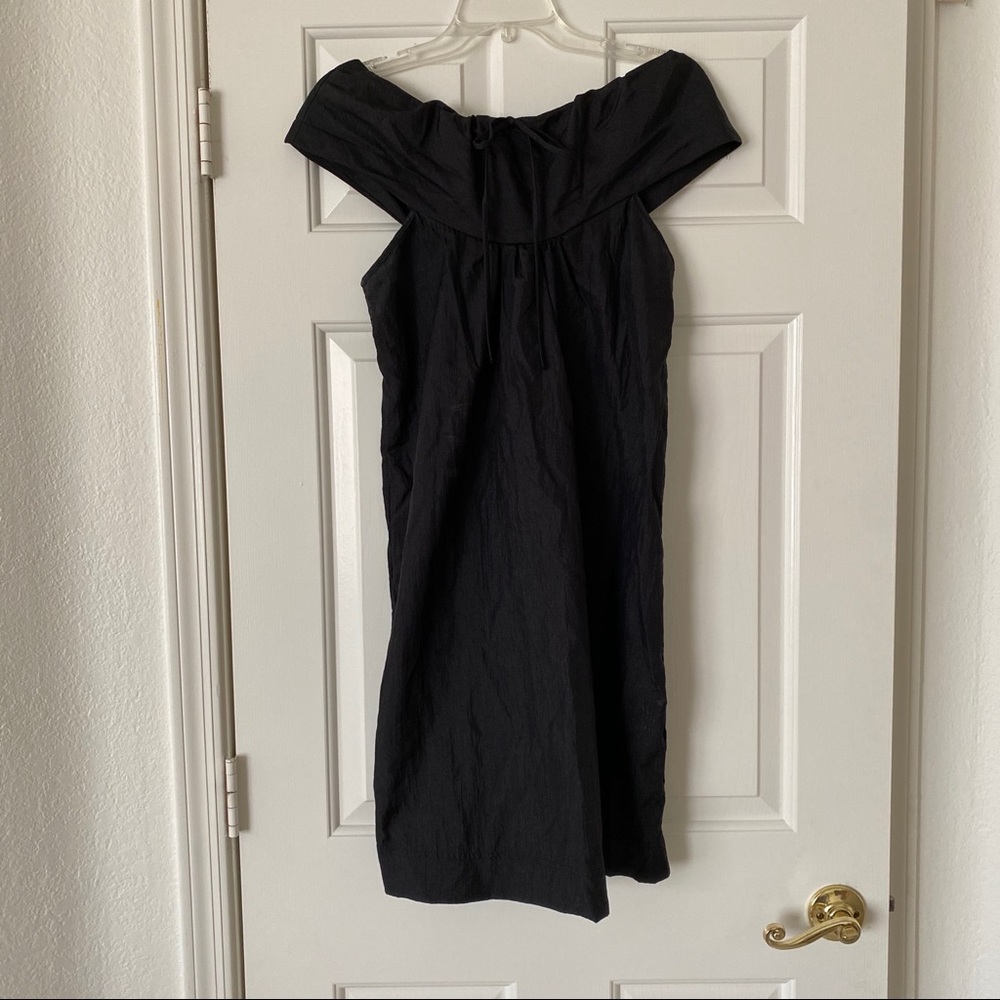 Black strapless dress